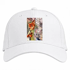 Baseball cap with Print Zootopia Judy Hopps And Nick Wilde - white