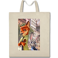 Eco bag with print Zootopia Judy Hopps And Nick Wilde - beige