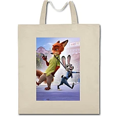 Eco bag with print Zootopia Judy And Nick - beige