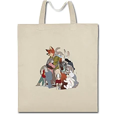 Eco bag with print Zootopia Cute Art - beige