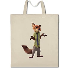 Eco bag with print Zootopia Nick - beige