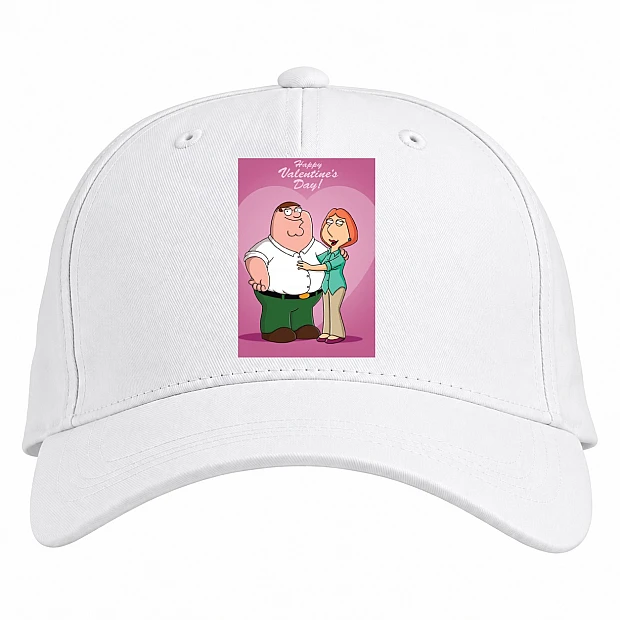 Baseball cap with Print Family Guy Griffins Happy Valentines Day - white