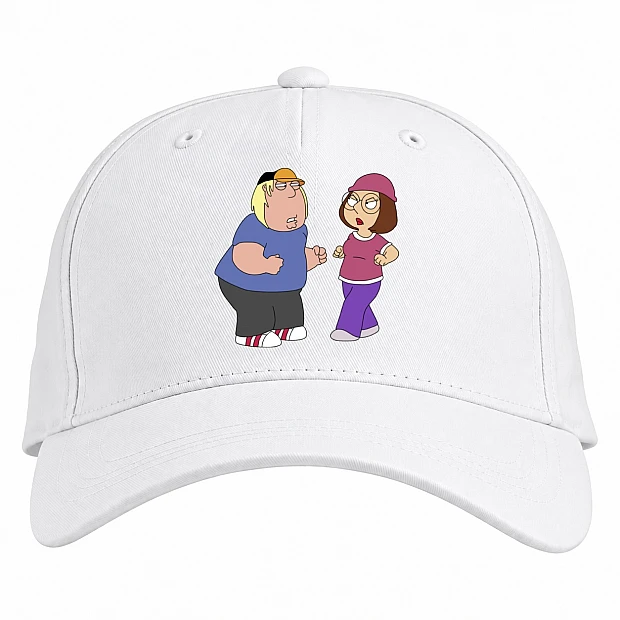 Baseball cap with Print Family Guy Chris And Meg - white