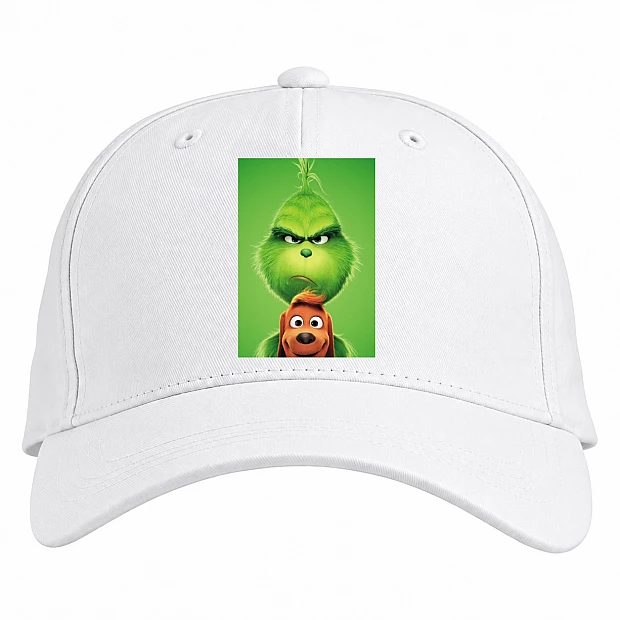 Baseball cap with Print Grinch With Dog - white