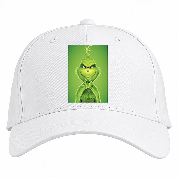 Baseball cap with Print Grinch Smiling Hero - white