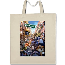 Eco bag with print Zootopia Zootropolis - beige