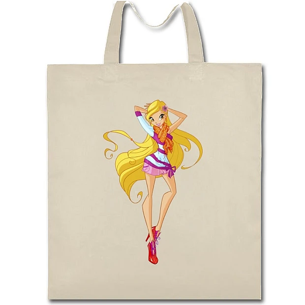 Eco bag with print Winx Club Stella Girl - beige