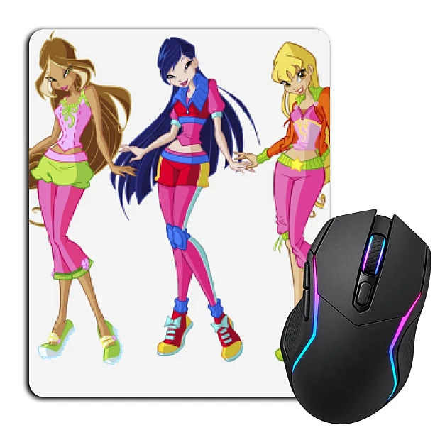 Mouse pad with print Winx Club All Princess
