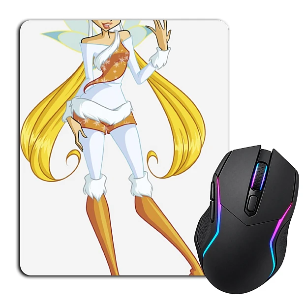 Mouse pad with print Winx Club Stella In White