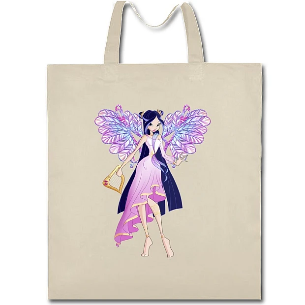 Eco bag with print Winx Club Musa Girl - beige