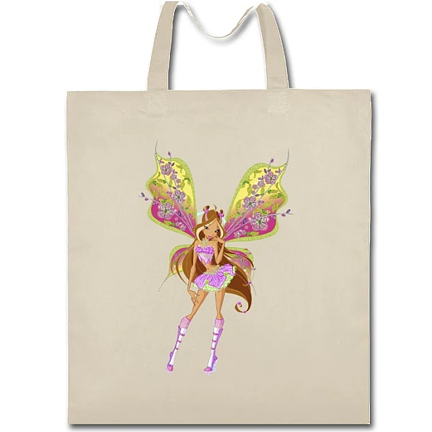 Eco bag with print Winx Club Flora With Wings - beige