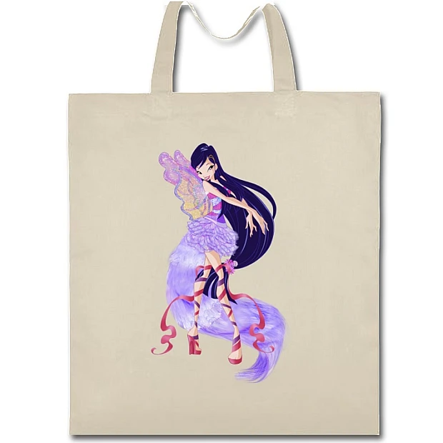 Eco bag with print Winx Club Violet Princess - beige
