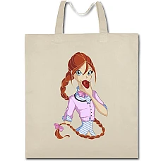 Eco bag with print Winx Club With Apple - beige