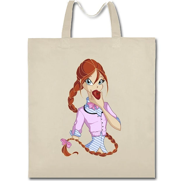 Eco bag with print Winx Club With Apple - beige