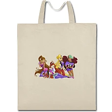 Eco bag with print Winx Club Main Heroes - beige