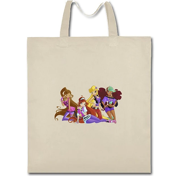 Eco bag with print Winx Club Main Heroes - beige