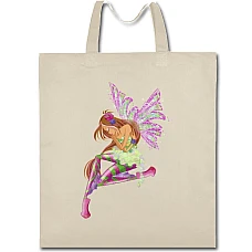 Eco bag with print Winx Club Beautyful Flora - beige