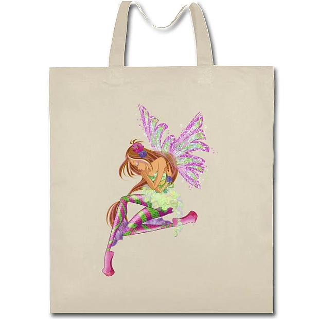 Eco bag with print Winx Club Beautyful Flora - beige