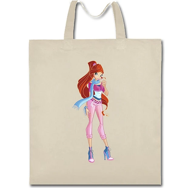 Eco bag with print Winx Club Bloom Girl - beige