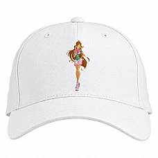 Baseball cap with Print Winx Club Cute Flora - white