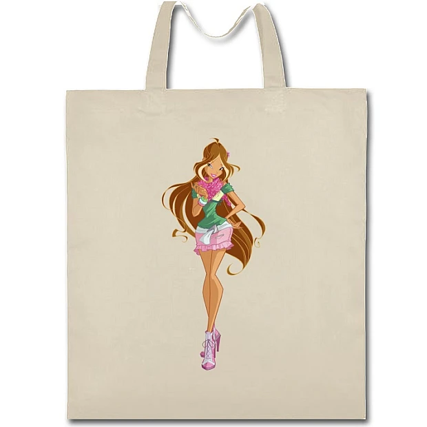 Eco bag with print Winx Club Cute Flora - beige