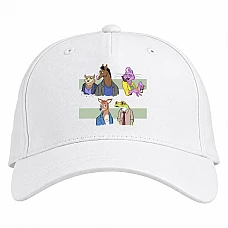 Baseball cap with Print Bojack Horseman Main Heroes - white