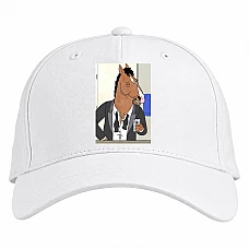 Baseball cap with Print Bojack Horseman Cute Man - white