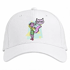 Baseball cap with Print Bojack Horseman Princess Carolyn Oh Fish - white