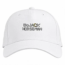 Baseball cap with Print Bojack Horseman Logo - white