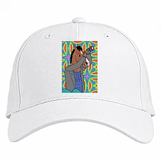 Baseball cap with Print Bojack Horseman Caleidoscope - white