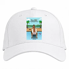 Baseball cap with Print Bojack Horseman Swimming Pool - white