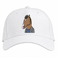 Baseball cap with Print Bojack Horseman Minimalism - white