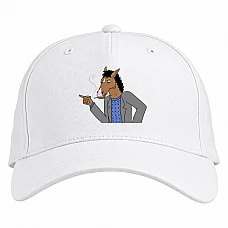 Baseball cap with Print Bojack Horseman Smoke - white