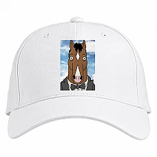 Baseball cap with Print Bojack Horseman Costume - white