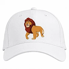 Baseball cap with Print The Lion King Cute Smiling Lion - white