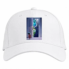 Baseball cap with Print Monsters Inc Door - white