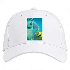 Baseball cap with Print Monsters Inc Mike Wazowski And James - white