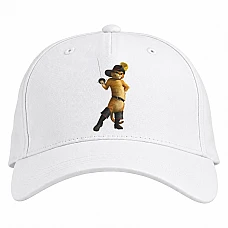 Baseball cap with Print Puss In Boots Cute Cat - white