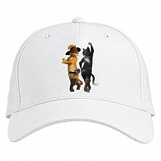 Baseball cap with Print Puss In Boots Dance - white