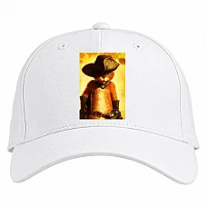 Baseball cap with Print Puss In Boots On Fire - white