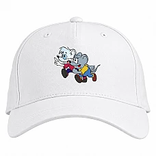 Baseball cap with Print Mouse Cat Leopold - white