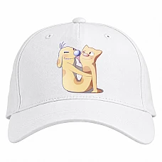 Baseball cap with Print Catdog Cute Art - white