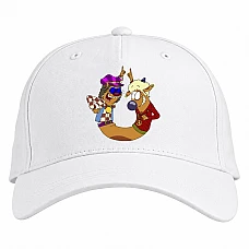 Baseball cap with Print Catdog Stars - white
