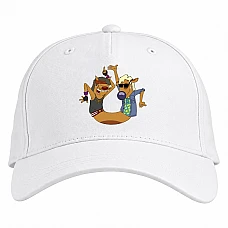 Baseball cap with Print Catdog Dance - white