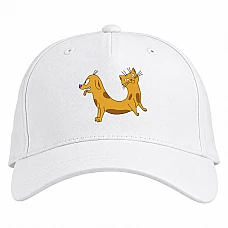 Baseball cap with Print Catdog Funny - white