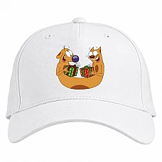 Baseball cap with Print Catdog Presents - white