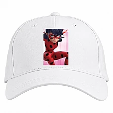 Baseball cap with Print Miraculous Ladybug - white