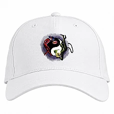 Baseball cap with Print Miraculous Ladybug And Cat Noir Heroes - white