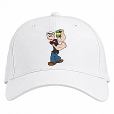 Baseball cap with Print Popeye The Sailor Power - white