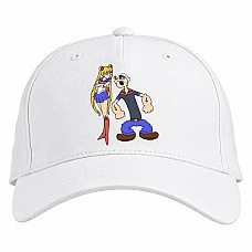 Baseball cap with Print Popeye The Sailor With Sailor Moon - white